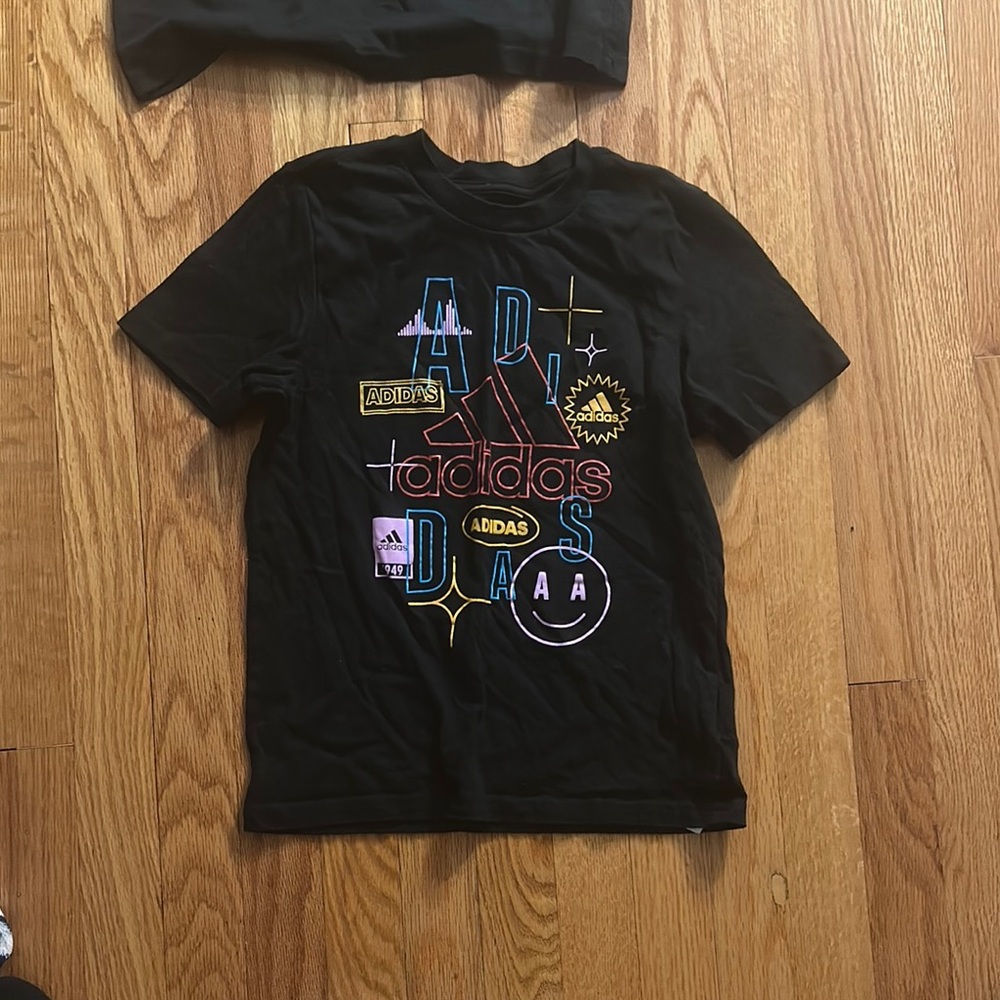 Adidas Black Tee with Vibrant Graphic